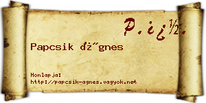 Papcsik Ágnes névjegykártya